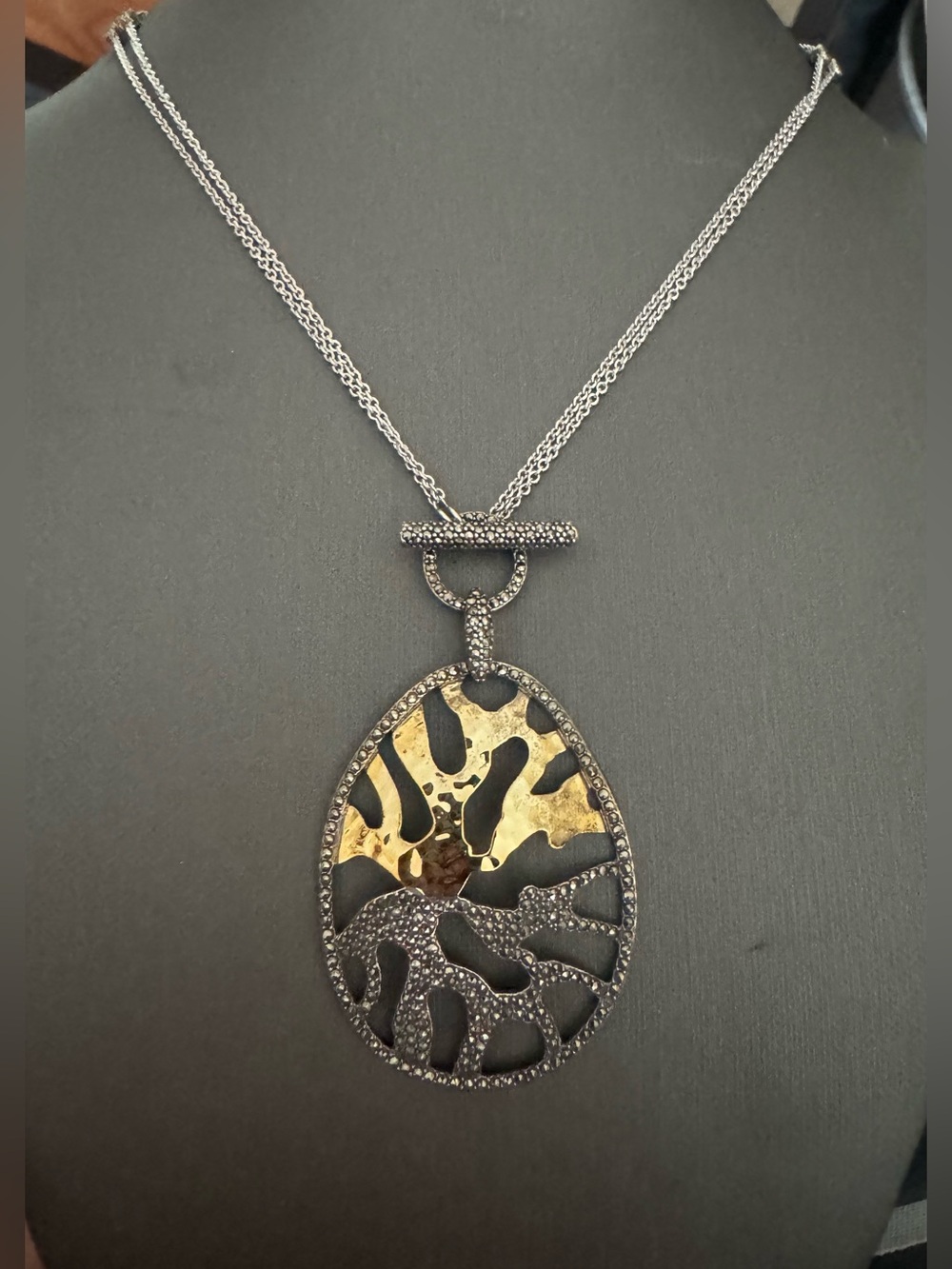 Judith Jack Two tone Sterling Silver Pendant
